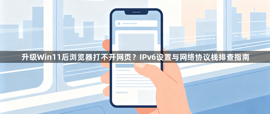 升级Win11后浏览器打不开网页?IPv6设置与网络协议栈排查指南1