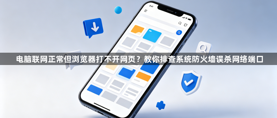电脑联网正常但浏览器打不开网页？教你排查系统防火墙误杀网络端口1