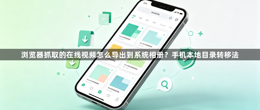 浏览器抓取的在线视频怎么导出到系统相册?手机本地目录转移法1