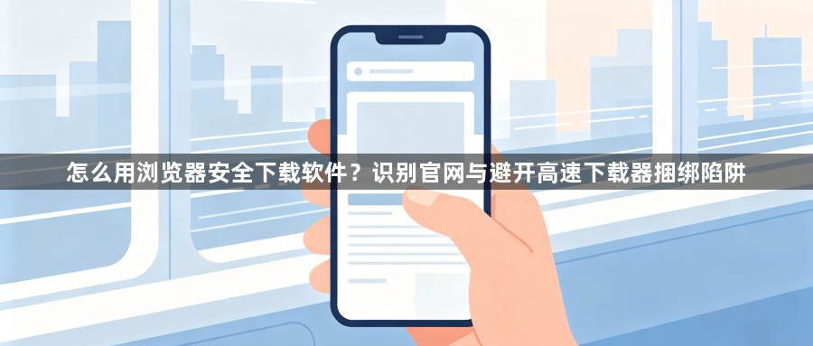 怎么用浏览器安全下载软件?识别官网与避开高速下载器捆绑陷阱1