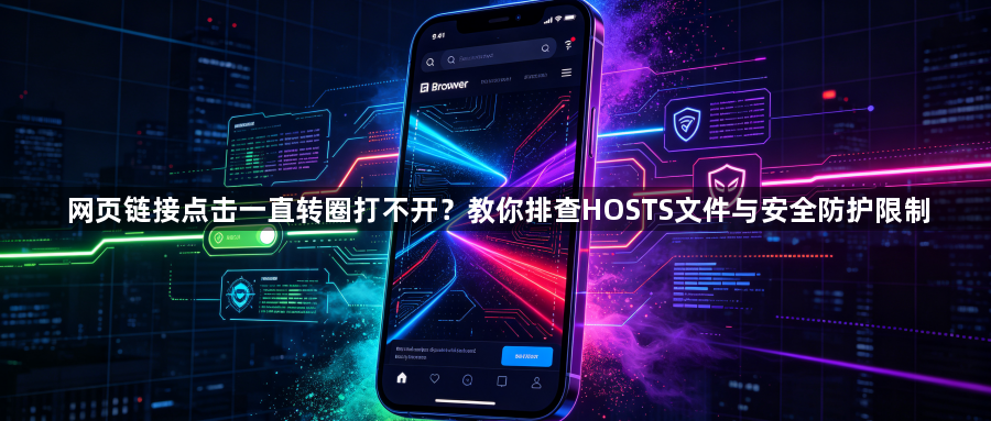 网页链接点击一直转圈打不开?教你排查HOSTS文件与安全防护限制1