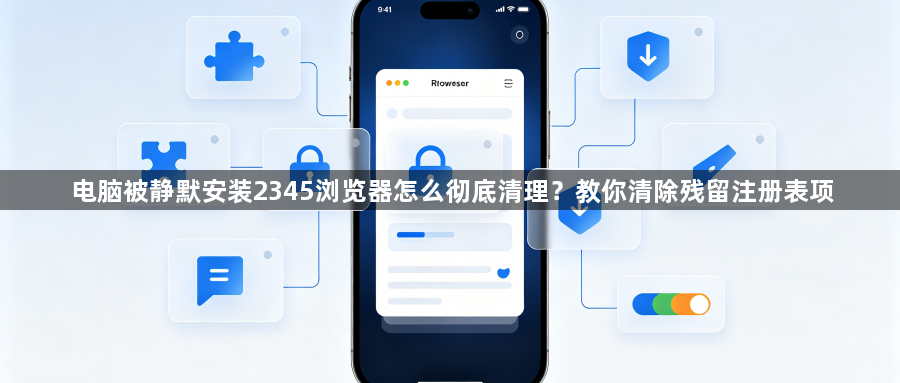 电脑被静默安装2345浏览器怎么彻底清理?教你清除残留注册表项1